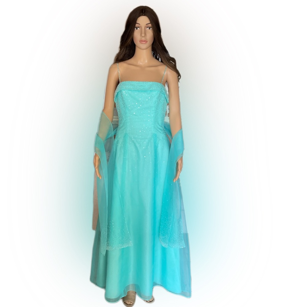 Mori Lee Designer  Women's Strapless Embellished Formal Dress Sea Green Size 7/8